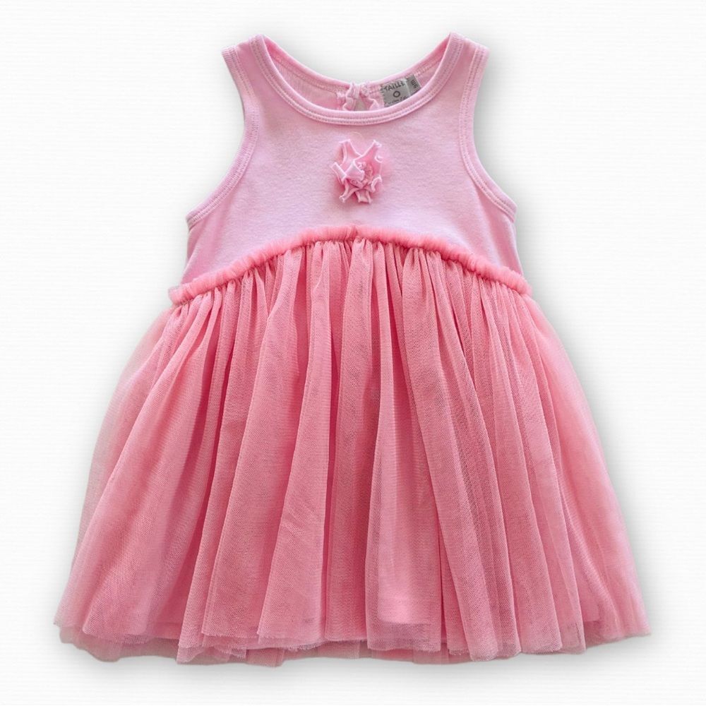 Taille Baby Girl Pink Sleeveless Tutu Tank Summer Dress Size 9 Months